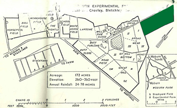 Warren Field shown in green